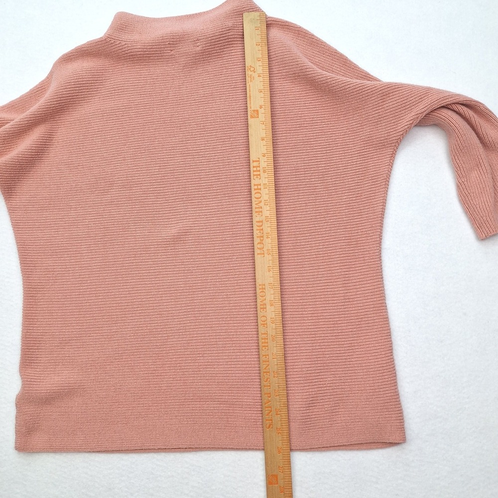 Lands End Sweater Womens XL Pink Coral Mock Neck Ribbed‎ 3/4 Sleeve Pullover - Picture 5 of 7